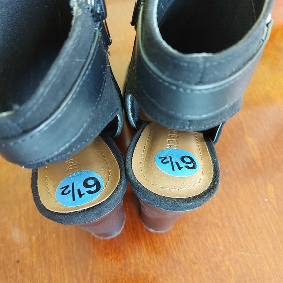 BAMBOO Chunky Heel Open Toe Black 6.5 New - Picture 3 of 6